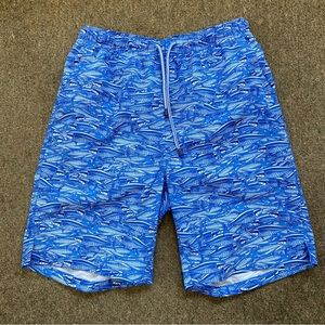 Peter Millar Seaside Feeding Frenzy Swim Trunk Style MS21P05 size Small Blue
